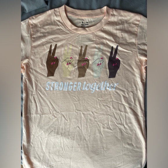 Light peach “Stronger Together” tee (youth M / women’s xs) - Picture 2 of 2